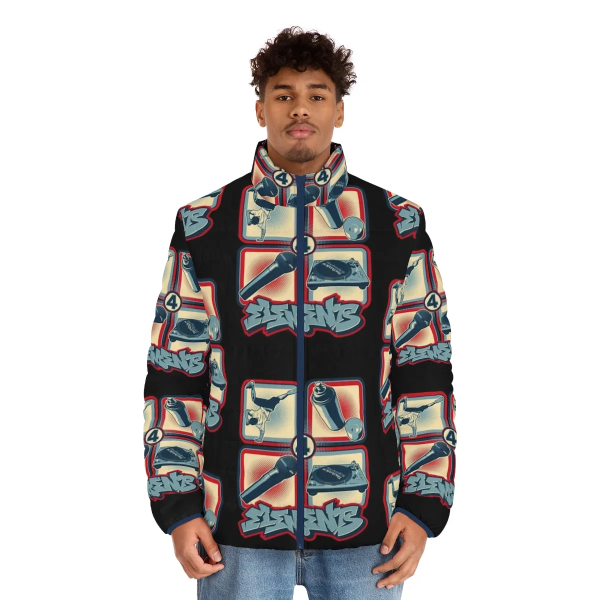 4 Elements Of Hip Hop Puffer Jacket - Urban Streetwear