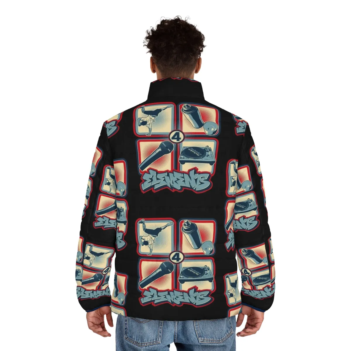 4 Elements Of Hip Hop Puffer Jacket - Urban Streetwear