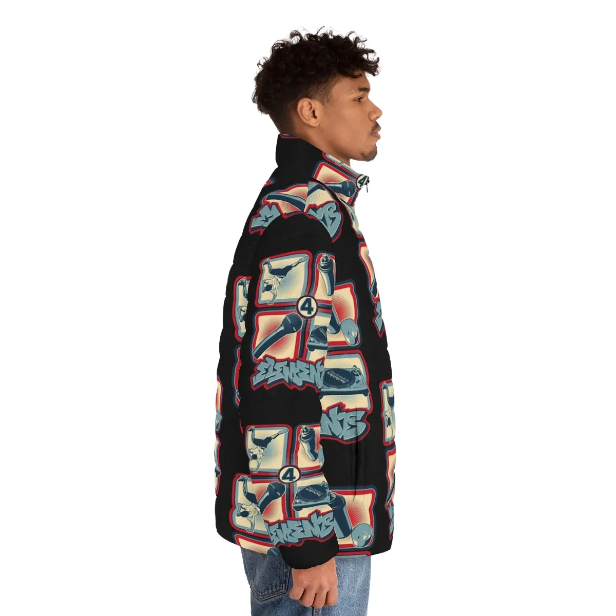 4 Elements Of Hip Hop Puffer Jacket - Urban Streetwear