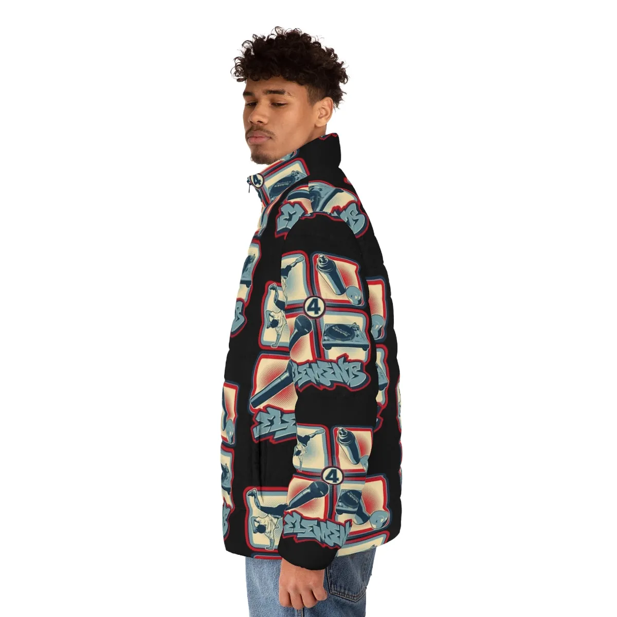 4 Elements Of Hip Hop Puffer Jacket - Urban Streetwear