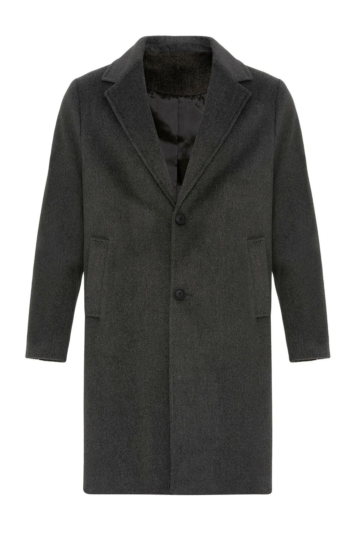 Anthracite Textured Men's Coat - Wessi