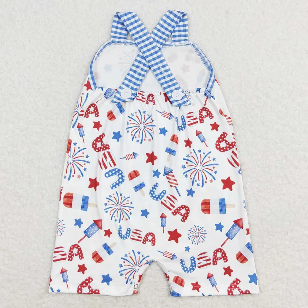 Baby Infant Boys Rompers Pocket 4th Of July USA Rompers SR1366