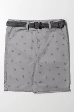 Belted Chino Pants Grey