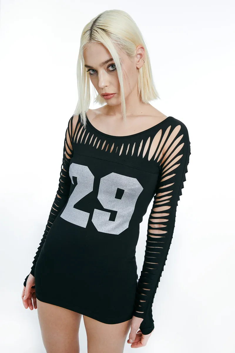 Black Slinky Extreme Cut Out Dress