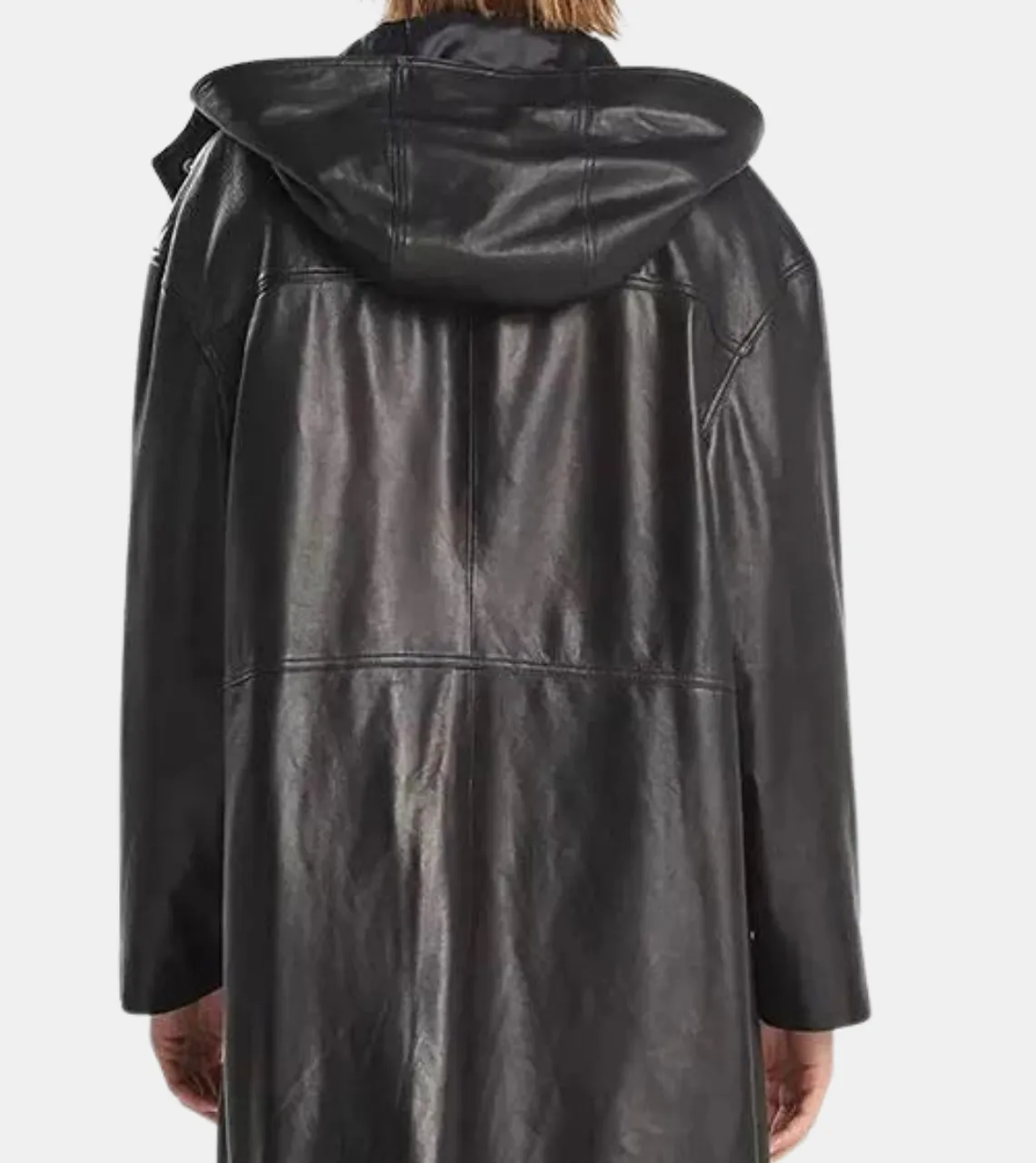 Camden Women's Hooded Black Leather Coat