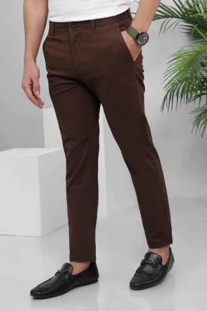 CASUAL PANT SLIM FIT BROWN