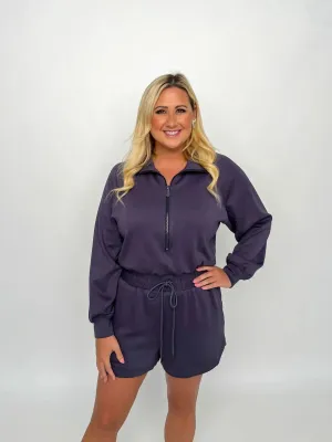 Charcoal Long Sleeve Romper