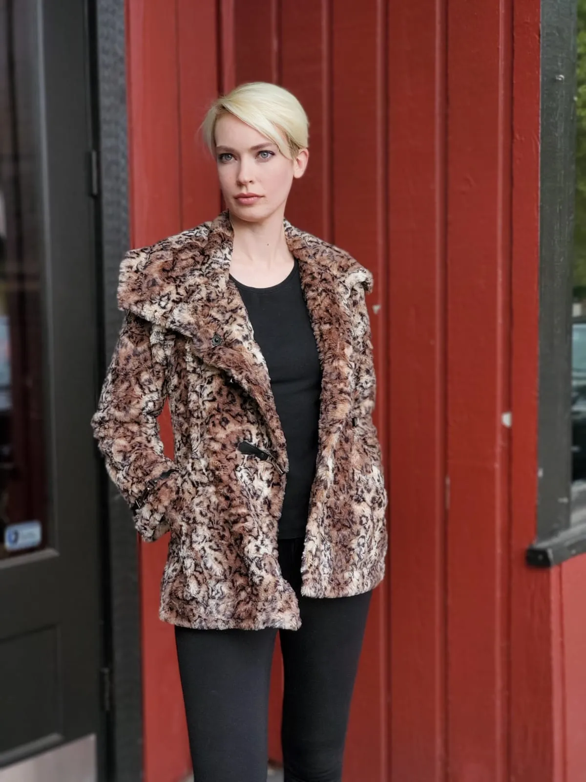 Dietrich Coat - Luxury Faux Fur in Carpathian Lynx  - Sold Out!