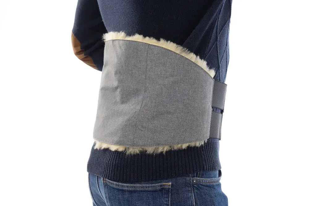 Elastic Sheepskin Heating Belt in Grey color