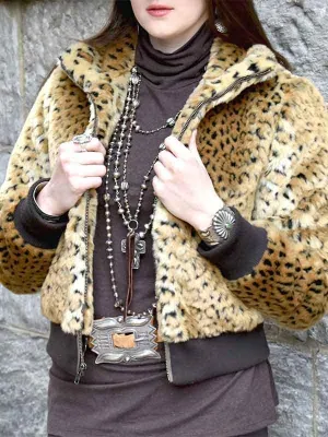 Fashion Leopard Plush Coat