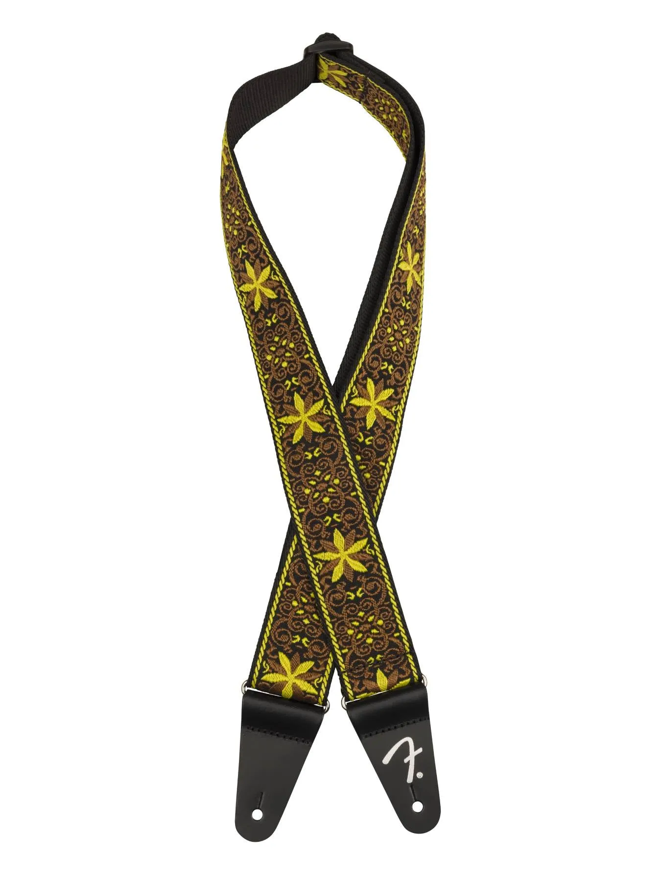 Fender Pasadena Woven Strap, Yellow Wallflower, 2"