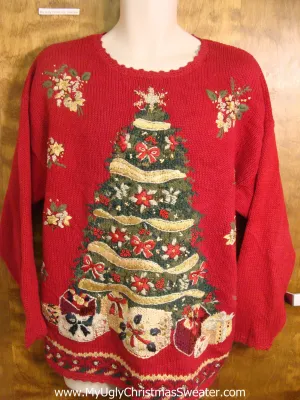 Festive Decorated Tree Bad Christmas Sweater