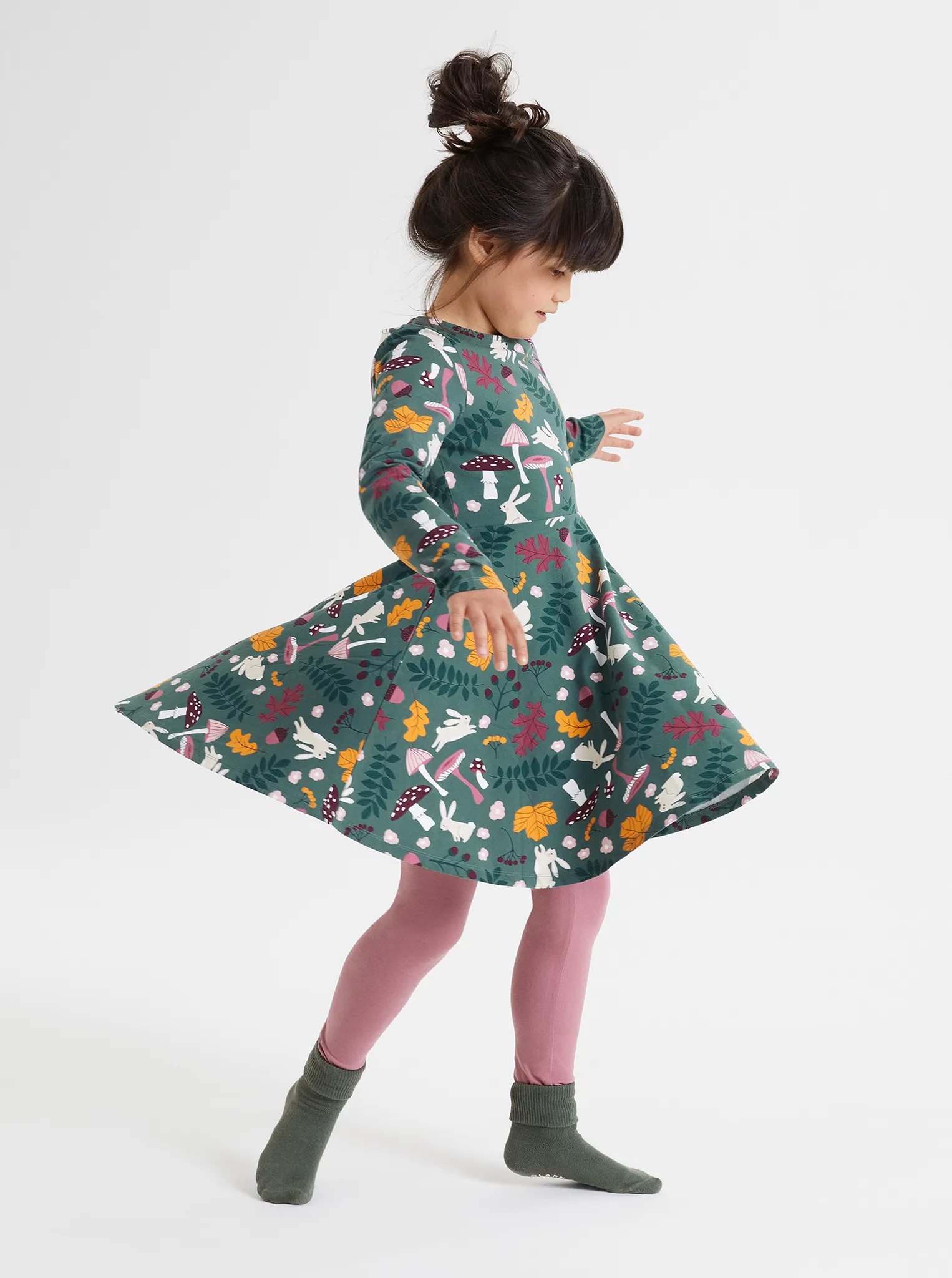 Forest Print Kids Dress