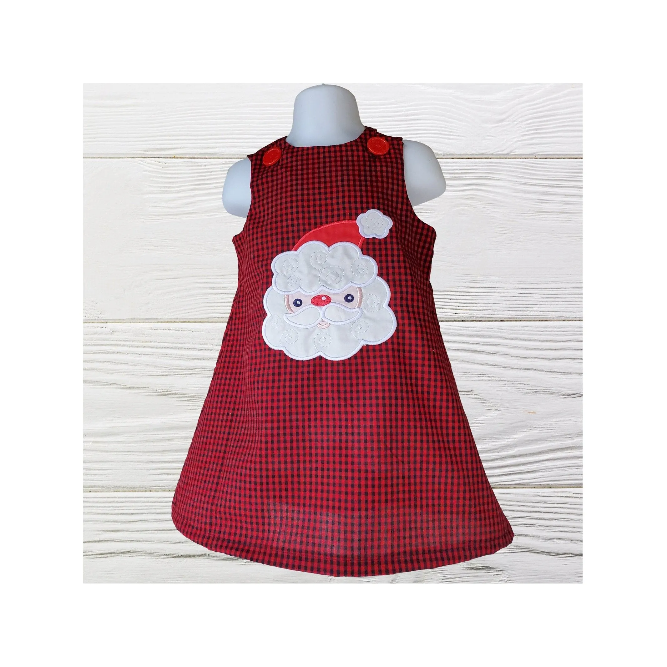 Girls Christmas Santa Claus embroidered dress | Christmas Dress | Santa Claus  Baby Girl Dress | Holiday Girls Dress | Christmas Personalized Dress