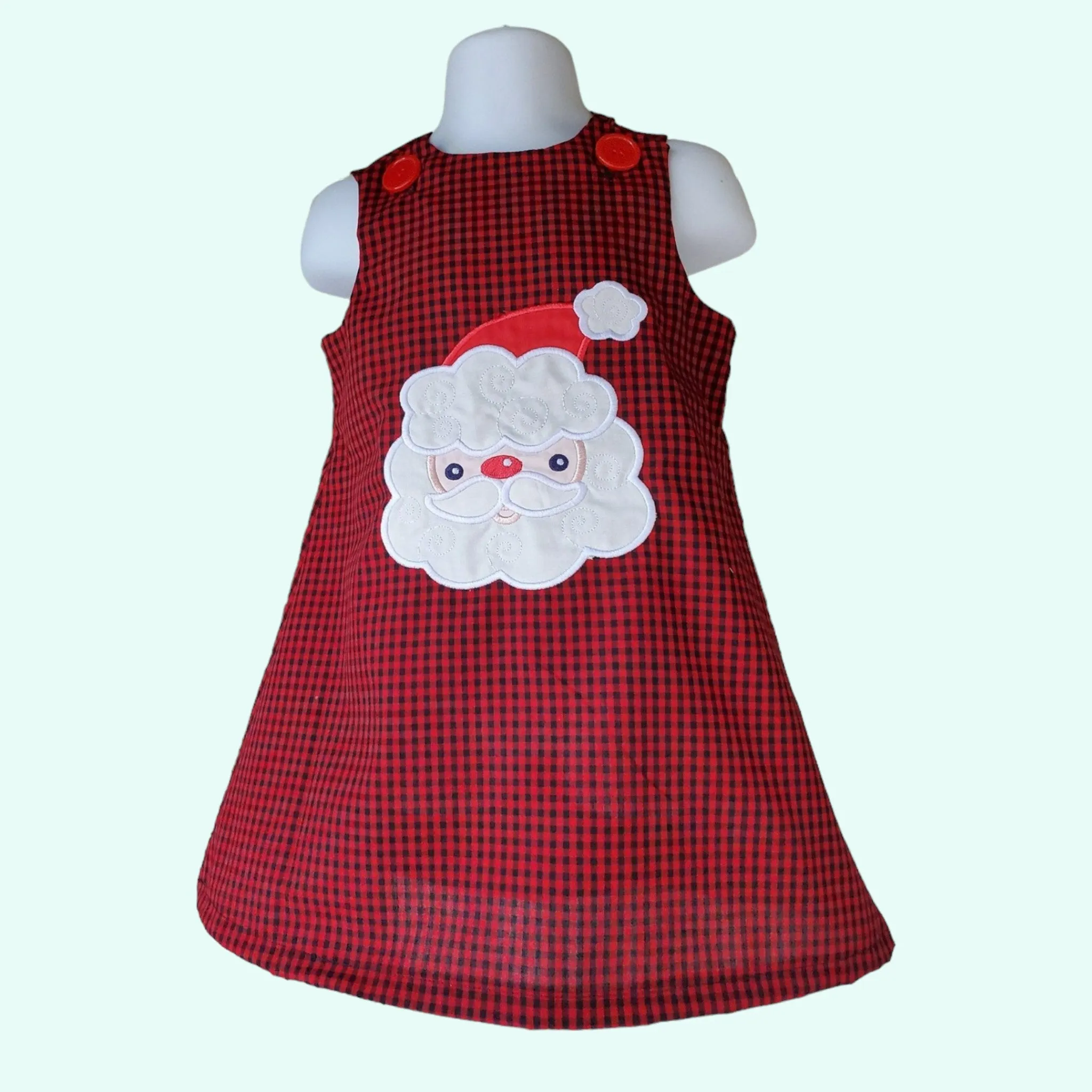 Girls Christmas Santa Claus embroidered dress | Christmas Dress | Santa Claus  Baby Girl Dress | Holiday Girls Dress | Christmas Personalized Dress