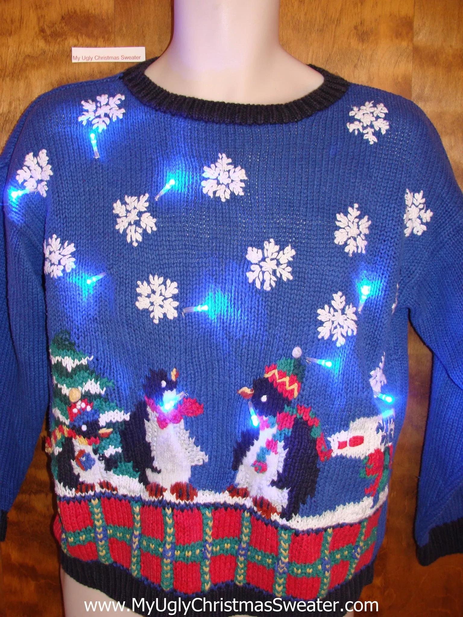 Happy Feet Penguins Light Up Ugly Xmas Sweater