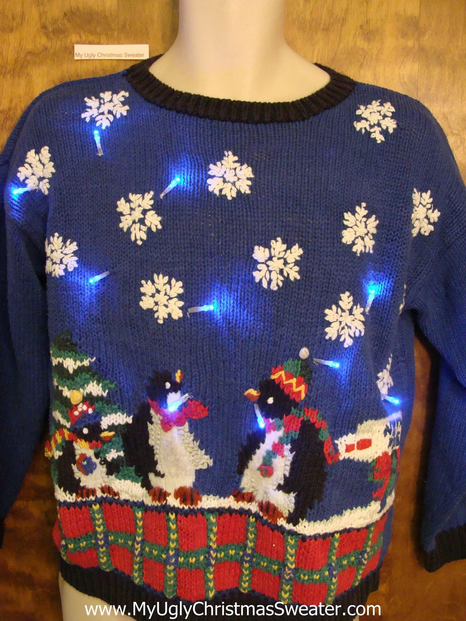 Happy Feet Penguins Light Up Ugly Xmas Sweater