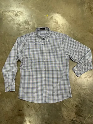 Home Bound Blue & Coral Performance Button Down Shirt