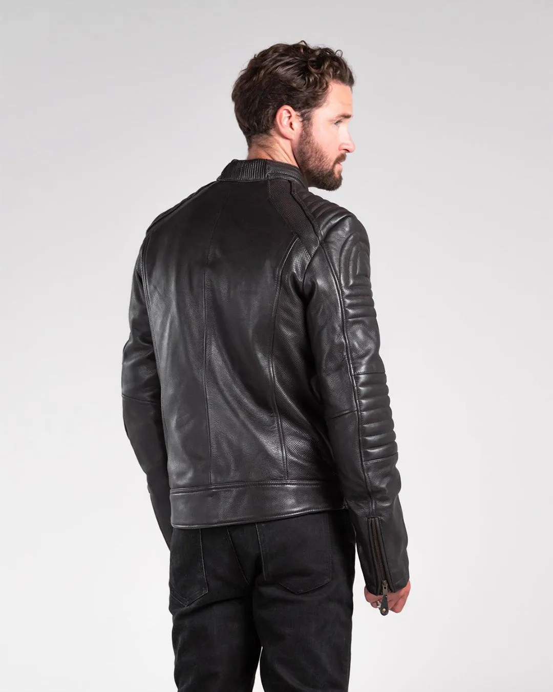 Leather Café Racer Motorcycle Jacket