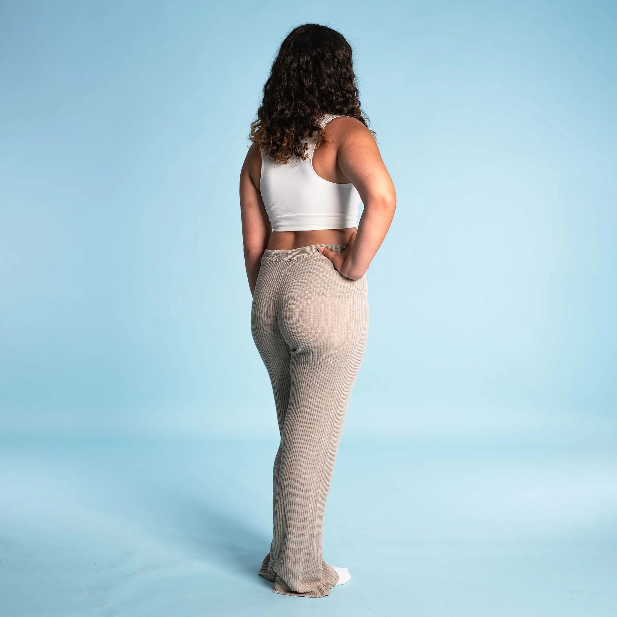 LOLA 100% Organic Linen Knit Pants (OC Thread, Covered Organic Elastic, No Plastic, No Synthetics) (Biodegradable)