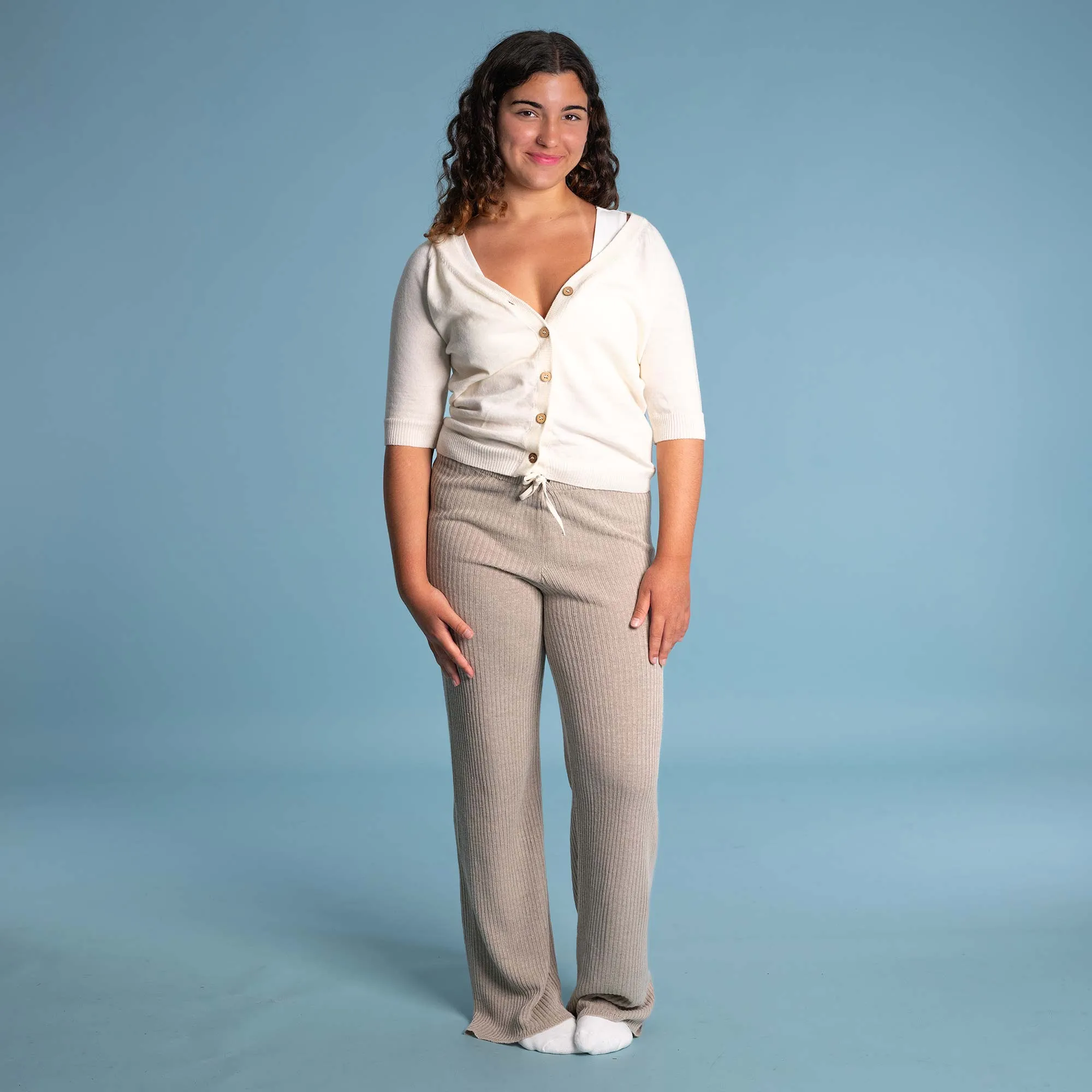 LOLA 100% Organic Linen Knit Pants (OC Thread, Covered Organic Elastic, No Plastic, No Synthetics) (Biodegradable)