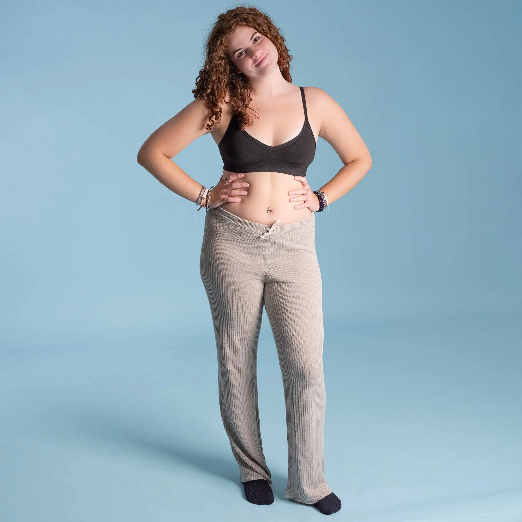 LOLA 100% Organic Linen Knit Pants (OC Thread, Covered Organic Elastic, No Plastic, No Synthetics) (Biodegradable)