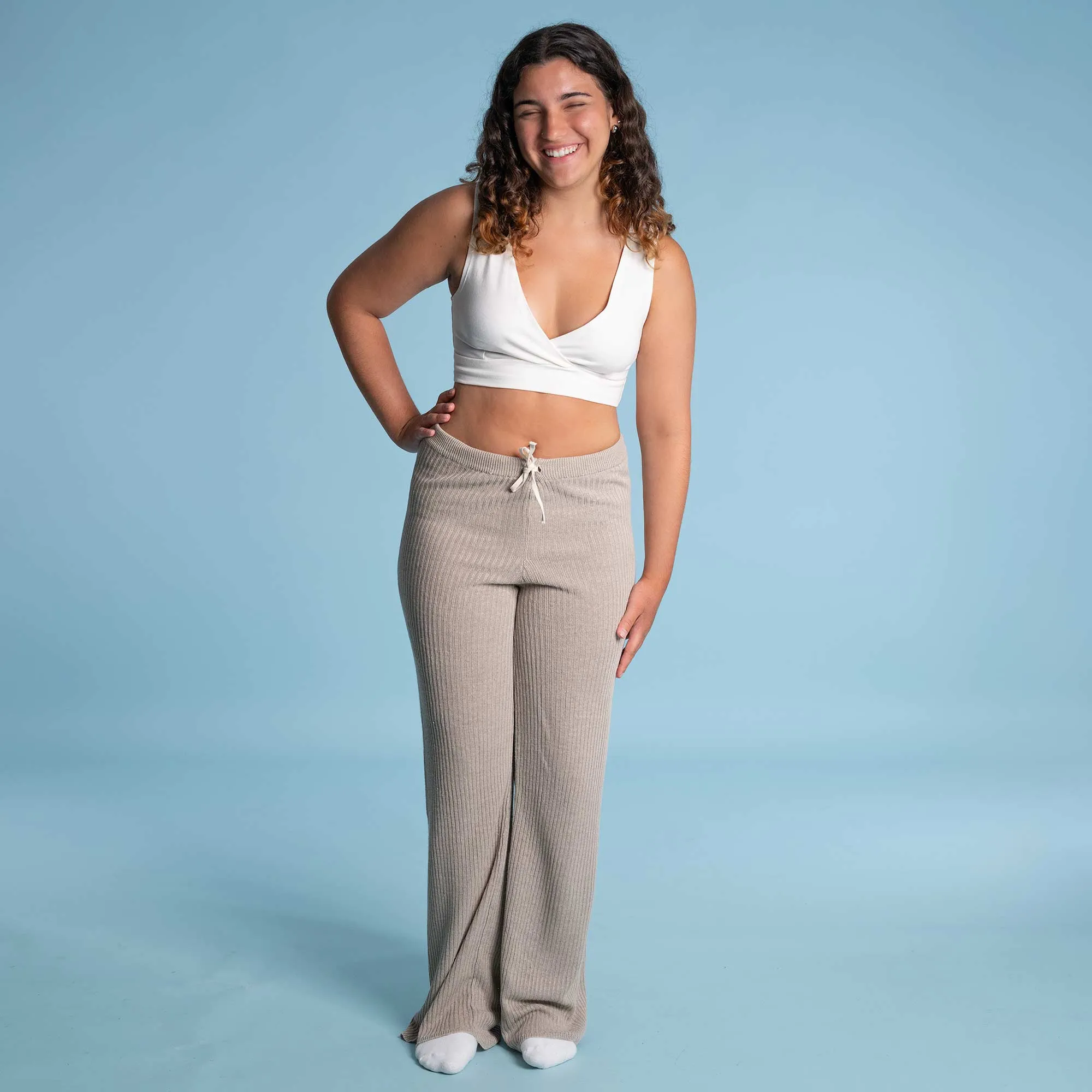 LOLA 100% Organic Linen Knit Pants (OC Thread, Covered Organic Elastic, No Plastic, No Synthetics) (Biodegradable)