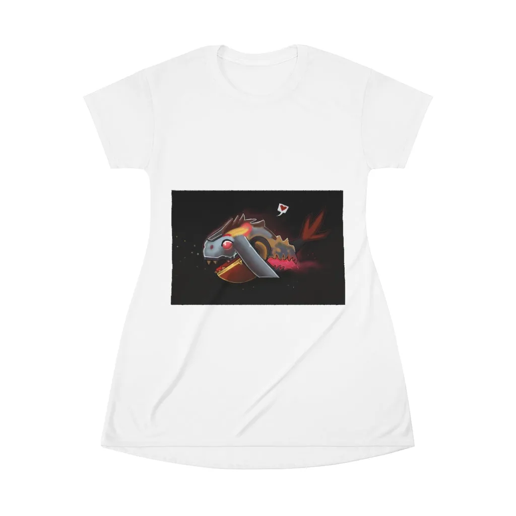 Mecha Whale Strider All Over Print T-Shirt Dress