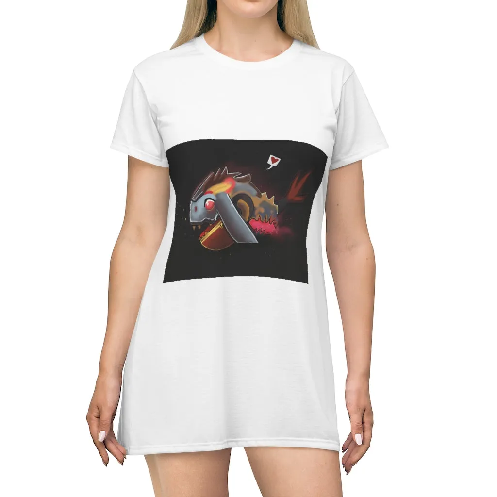 Mecha Whale Strider All Over Print T-Shirt Dress