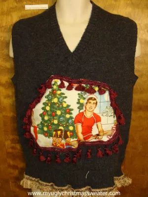 Mens Hottie Guy in Underwear Ugly Christmas Sweater Vest