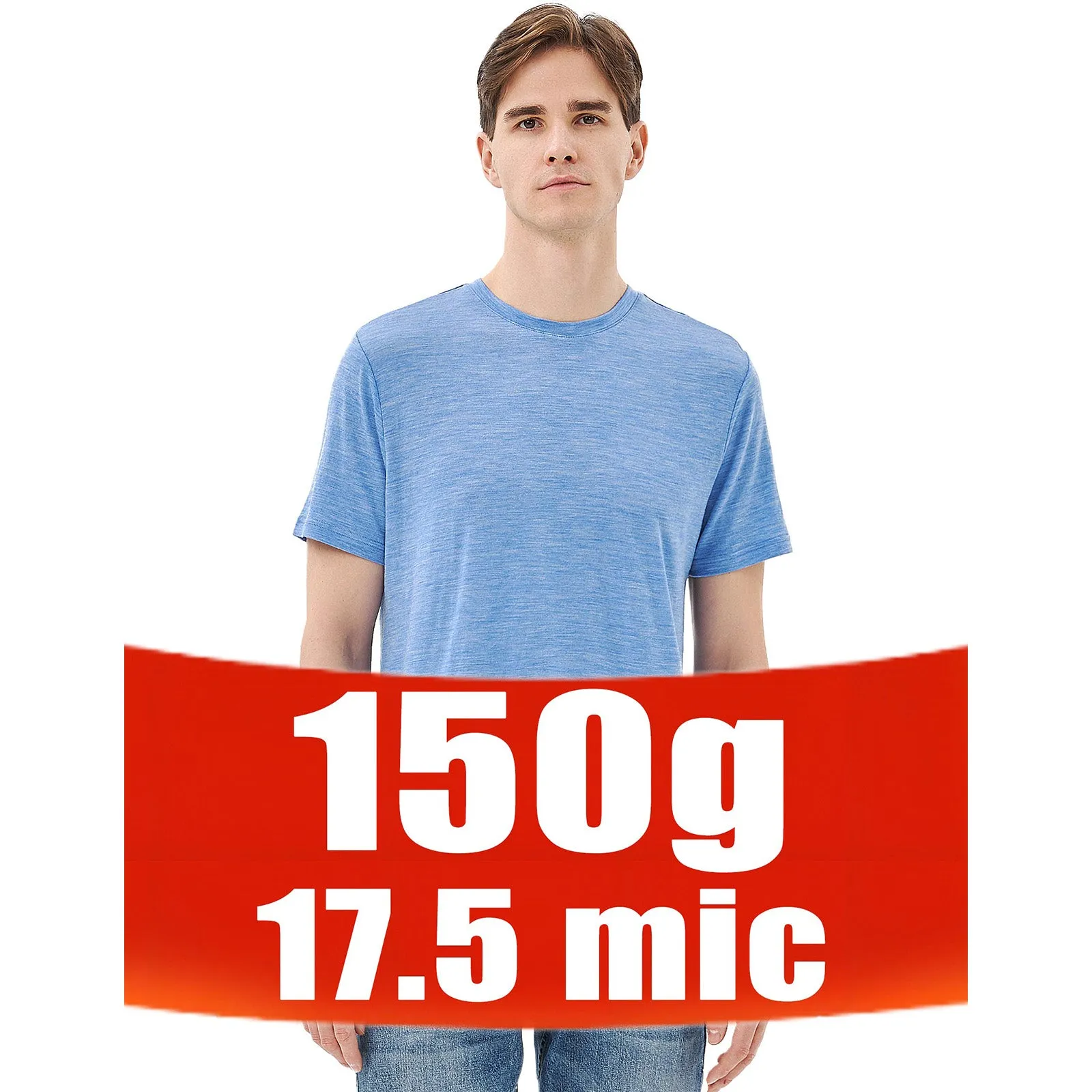 Men's Merino 150g Classic Short Sleeve T-Shirt Blue Bell