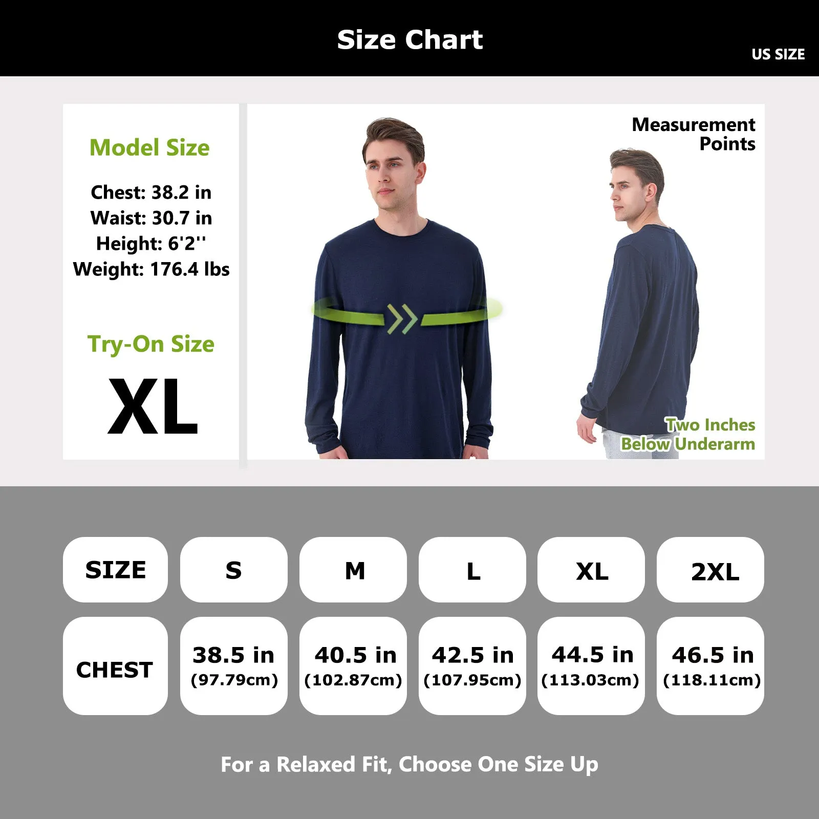 Men's Merino 170g Classic All-Season Base Layer Crew Navy