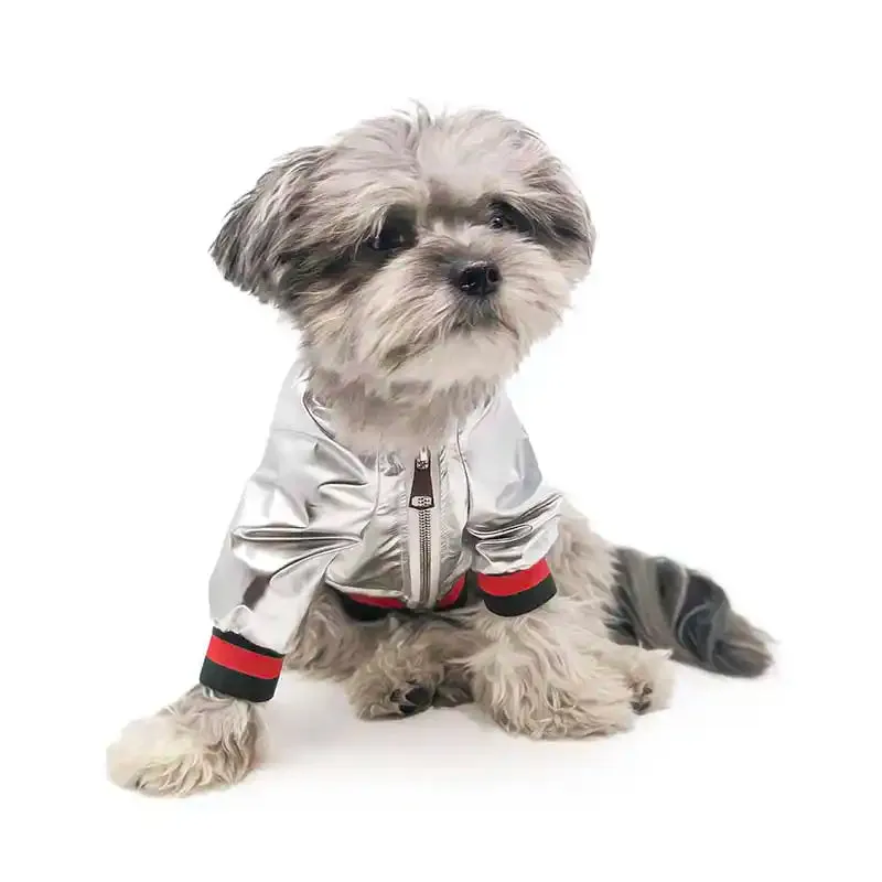 Metallic Bomber Dog Jacket