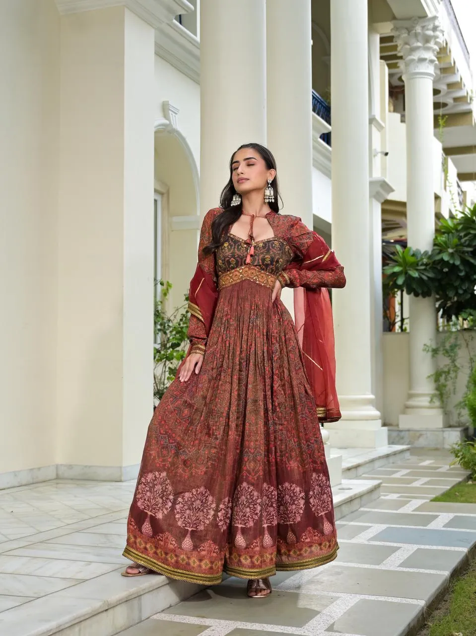 Nayab Ananta Red Anarkali Kurta Set With Dupatta