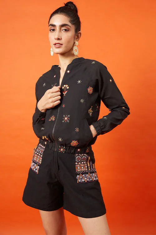 Okhai 'Warrioress' Kutch Embroidered Bomber Jacket