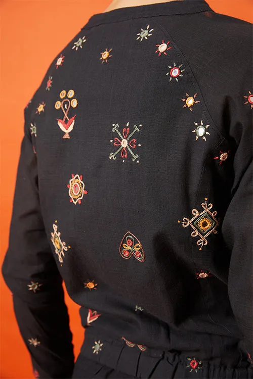 Okhai 'Warrioress' Kutch Embroidered Bomber Jacket