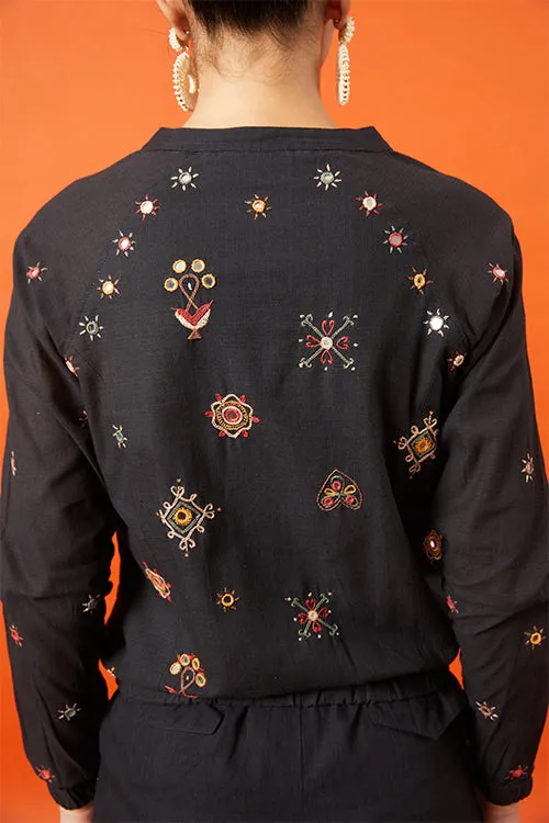 Okhai 'Warrioress' Kutch Embroidered Bomber Jacket