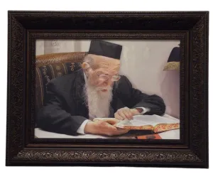 Painting of R' Mechel Yida Lefkowitz, Size 14x20, Brown Frame