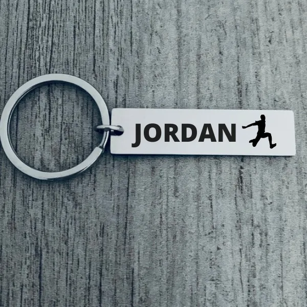 Personalized Track And Field Triple Jump Keychain