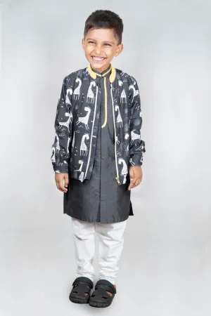 Pre-Order: Bomber Jacket With Kurta Set