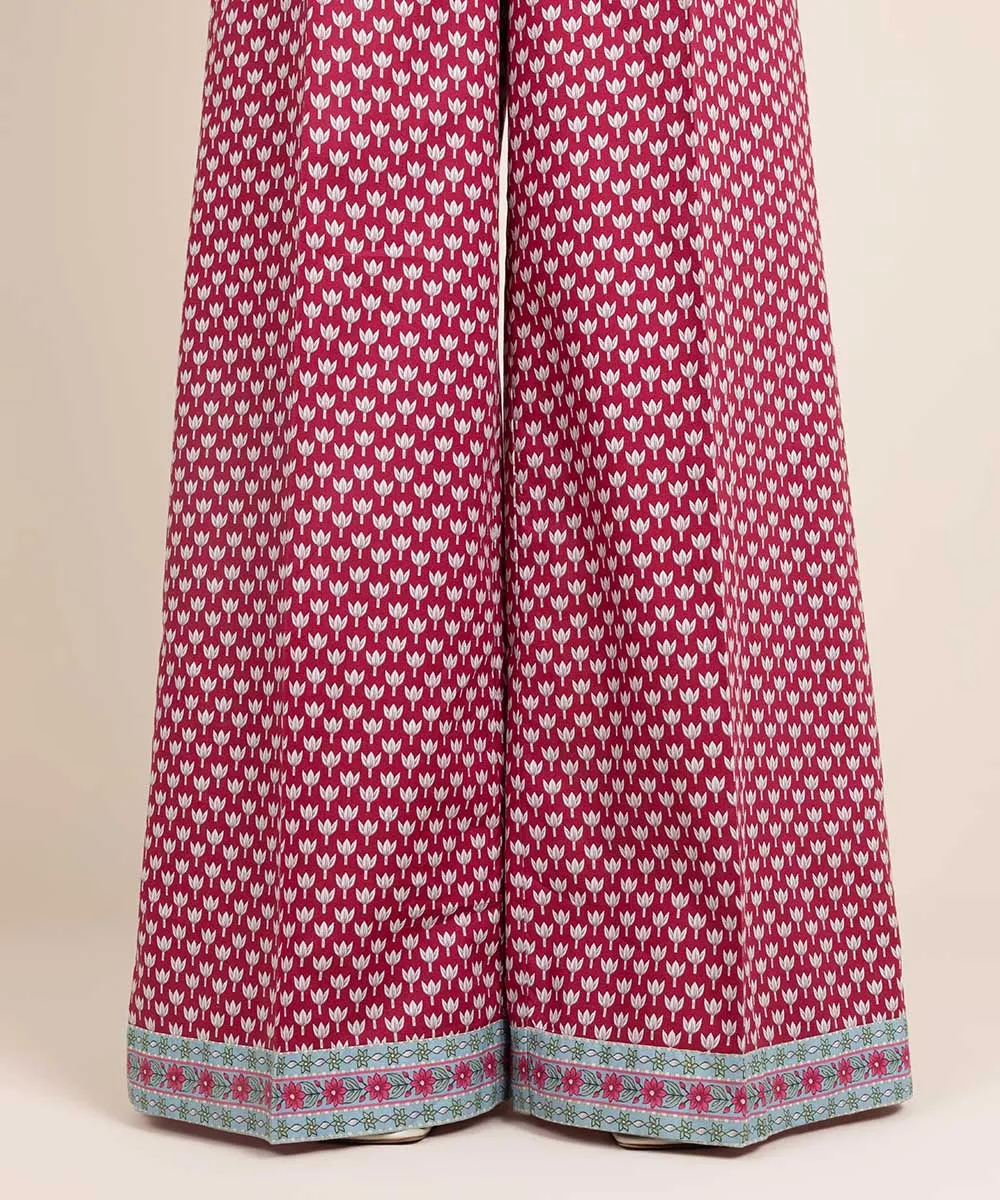 Printed Cambric Flared Pants