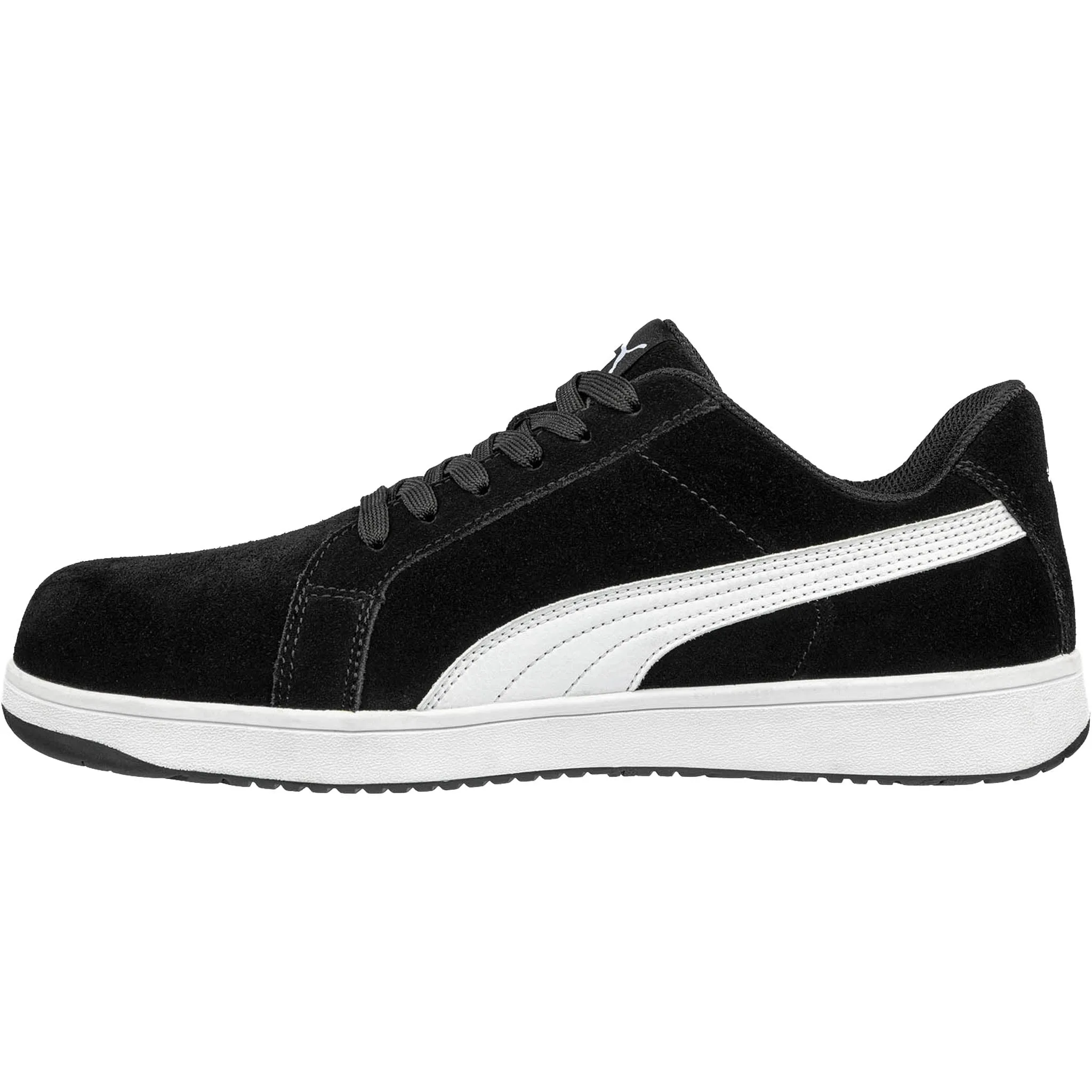 Puma Women's 640115 Iconic Suede Low Black White Composite Safety Toe Metal Free Work Shoes