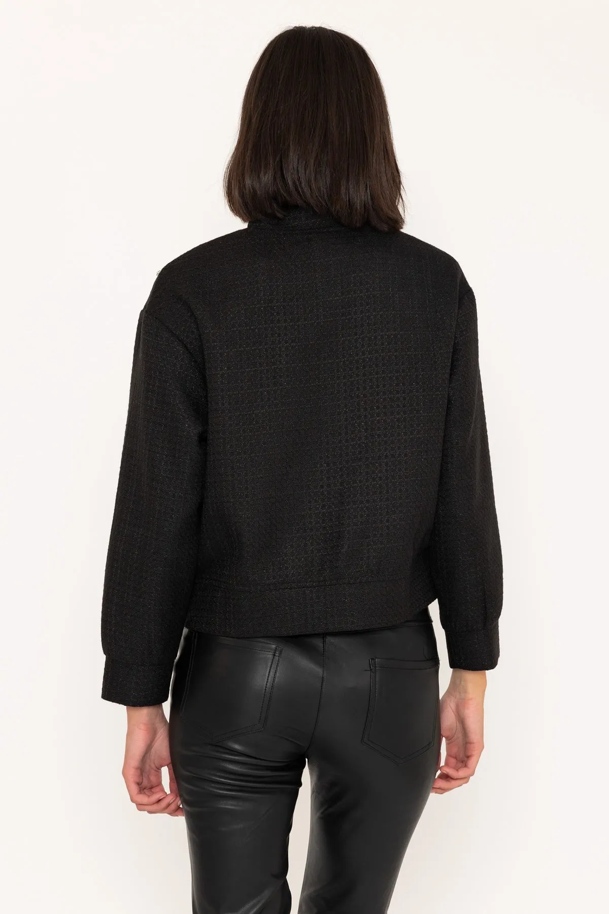 Rhinestone Bomber Jacket in Black