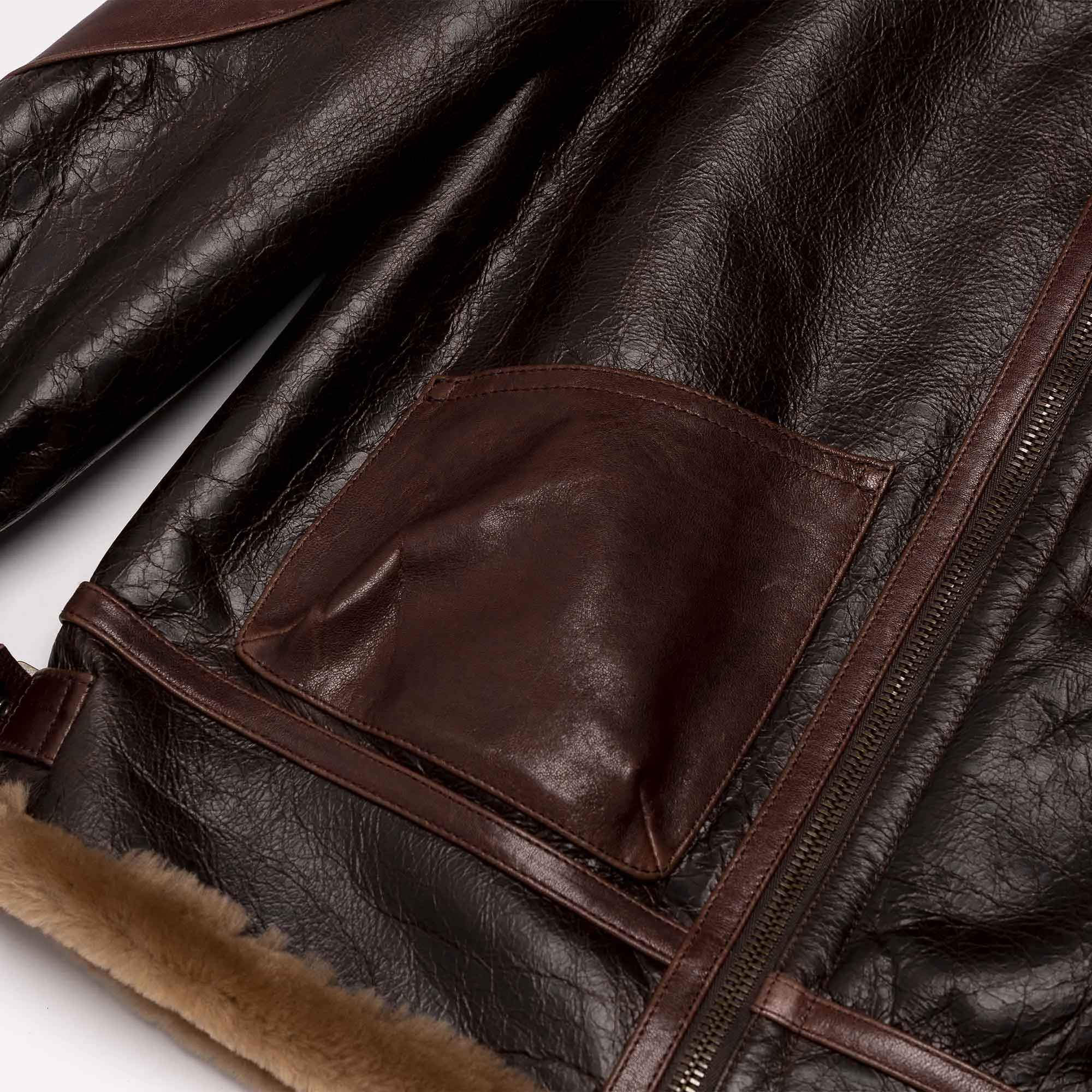 Shangri-la Heritage - "Aviatore" B-3 Seal Brown Shearling Jacket