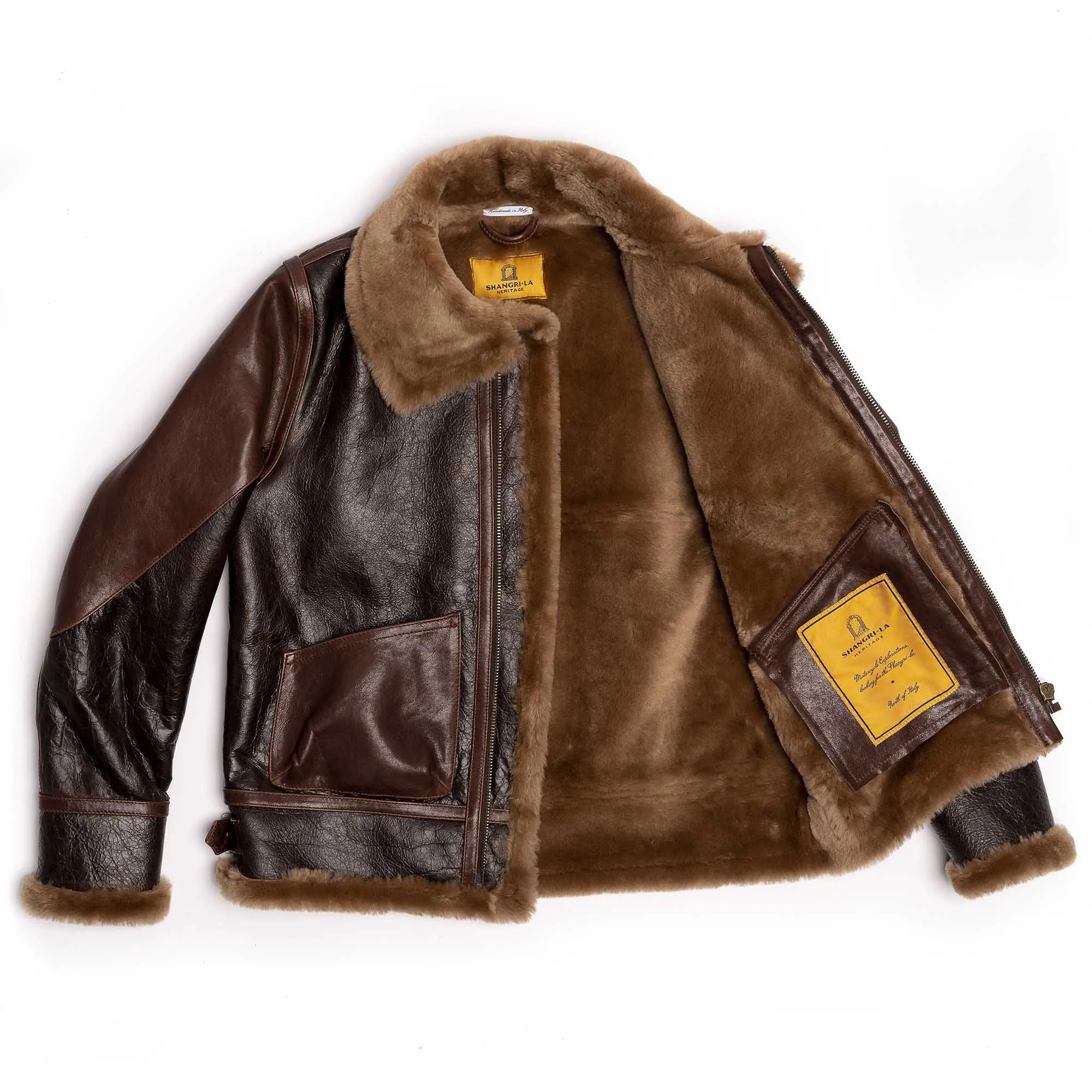 Shangri-la Heritage - "Aviatore" B-3 Seal Brown Shearling Jacket