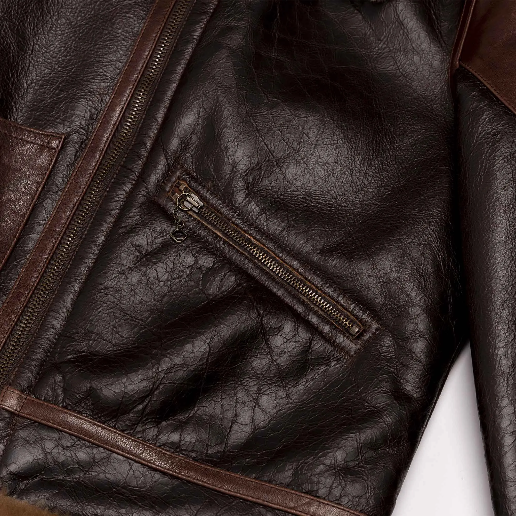 Shangri-la Heritage - "Aviatore" B-3 Seal Brown Shearling Jacket