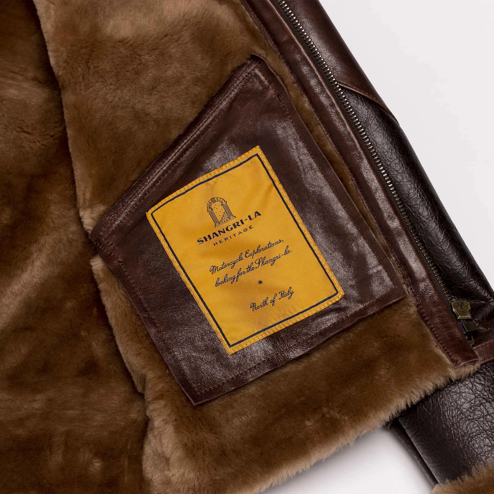 Shangri-la Heritage - "Aviatore" B-3 Seal Brown Shearling Jacket