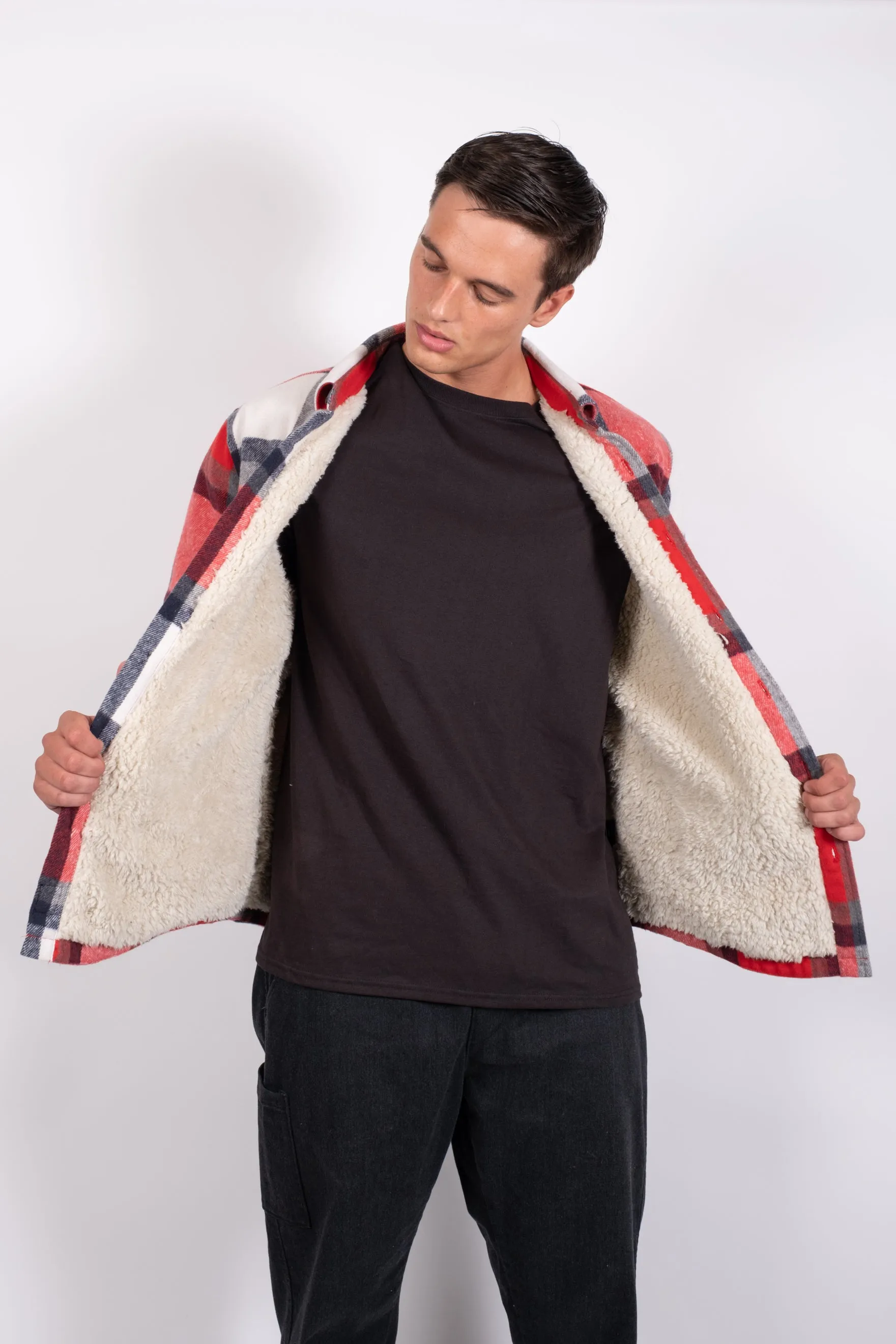 Sherpa Lined Flannel Shacket