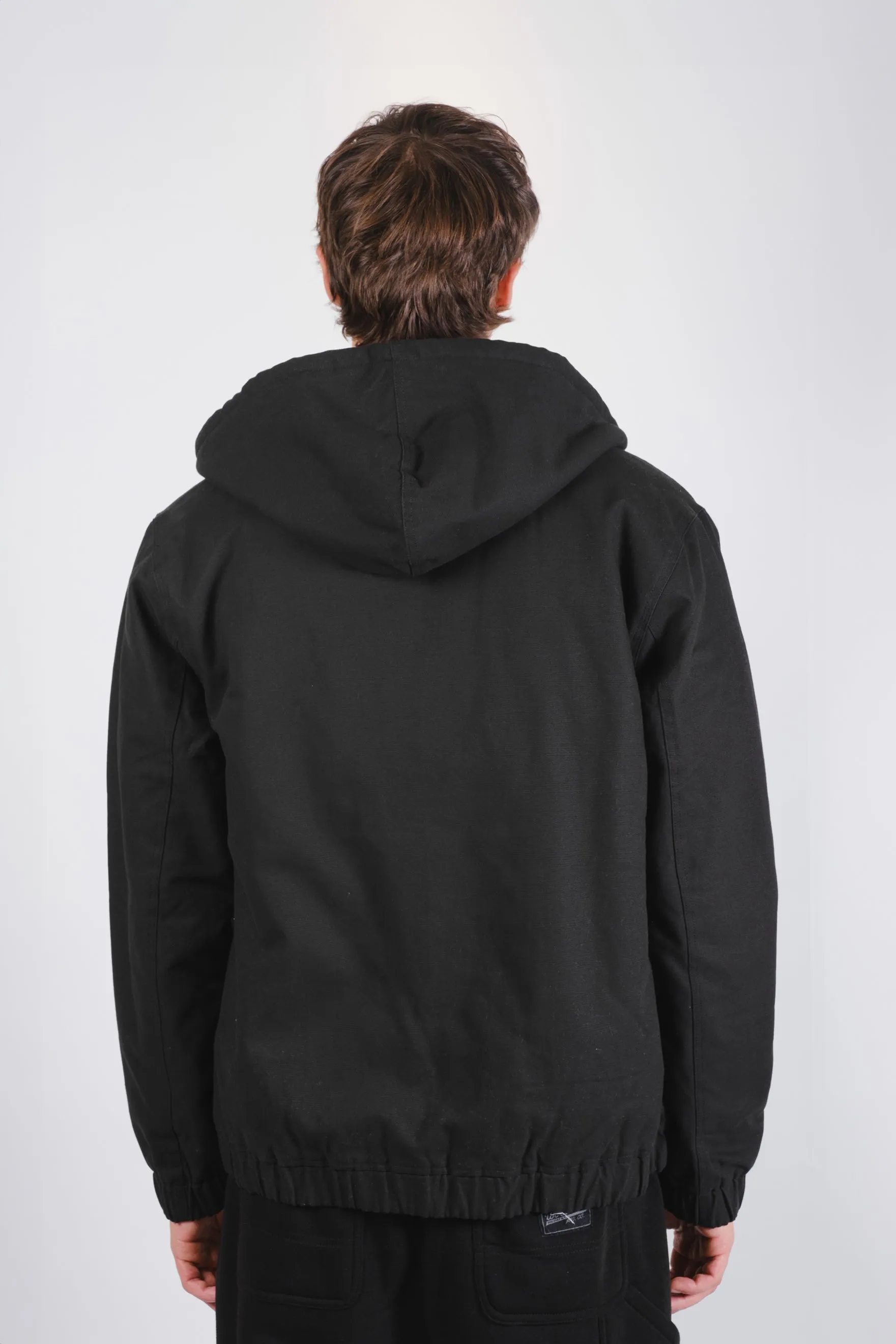 Sherpa Lined Hooded Canvas Jacket