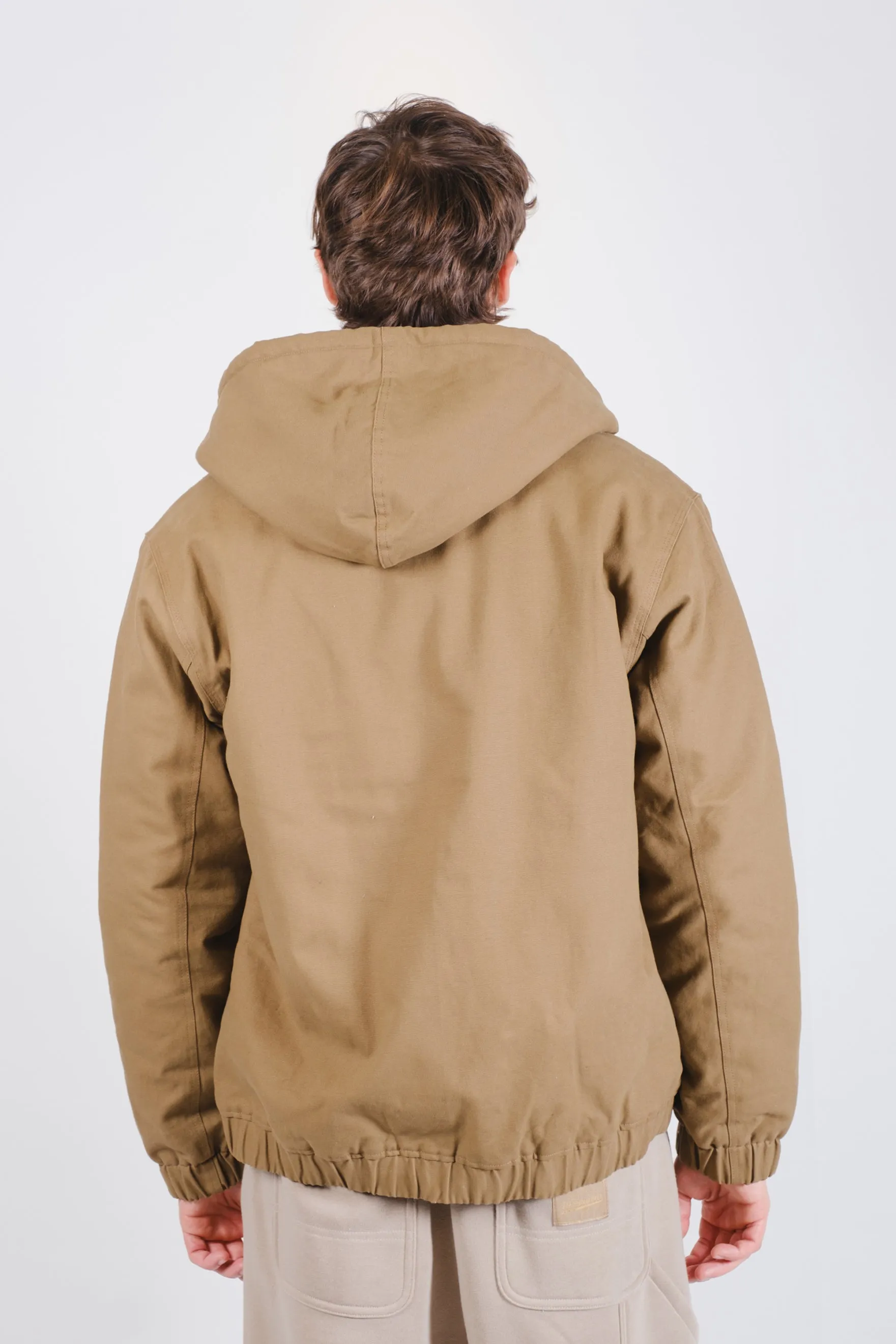 Sherpa Lined Hooded Canvas Jacket